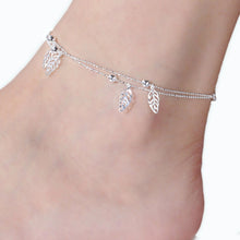 Double Chain Leaf Anklet Women Chain Ankle Bracelet Foot Jewelry for women lady's Barefoot Beach Gift EF8