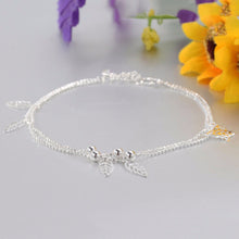 Double Chain Leaf Anklet Women Chain Ankle Bracelet Foot Jewelry for women lady's Barefoot Beach Gift EF8