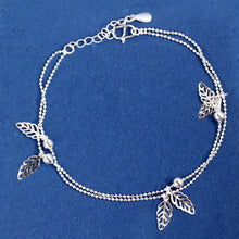 Double Chain Leaf Anklet Women Chain Ankle Bracelet Foot Jewelry for women lady's Barefoot Beach Gift EF8