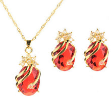 Drop Pendent Necklace Woman Gold Plated Crystal Necklaces 1 Necklace 2 Earrings 5 Color EF8
