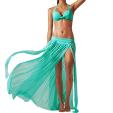 Elastic Gauze Women Beach Skirt Split Sarong Skirt For Bikini Cover Up 5 Colors Swim Beach Skirt EF8