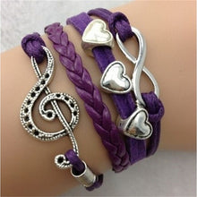 Love Heart Infinity Leather Bracelets   Bangles Weave Braided Multicolor Women bracelet EF8