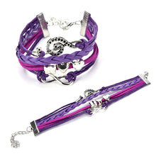 Love Heart Infinity Leather Bracelets   Bangles Weave Braided Multicolor Women bracelet EF8