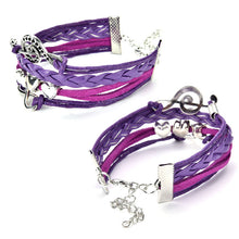 Love Heart Infinity Leather Bracelets   Bangles Weave Braided Multicolor Women bracelet EF8