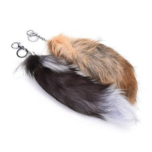 Charm Pendant Large Faux Fox Fur Tail Keychain Fur Key Ring For Women Ladies Girls H bag Hanging 2 Colors EF8