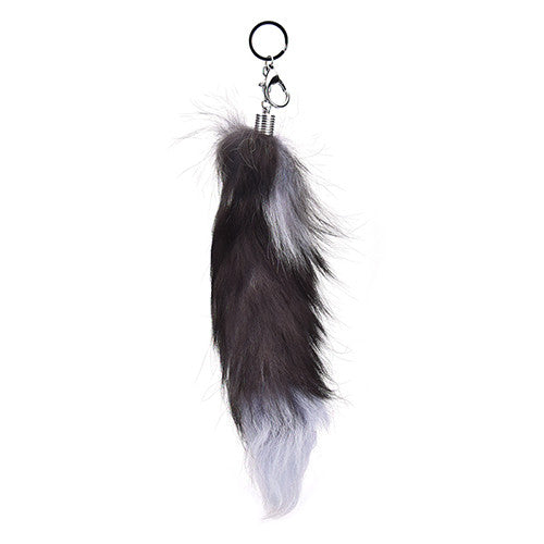 Charm Pendant Large Faux Fox Fur Tail Keychain Fur Key Ring For Women Ladies Girls H bag Hanging 2 Colors EF8