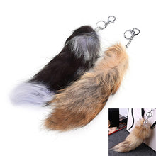 Charm Pendant Large Faux Fox Fur Tail Keychain Fur Key Ring For Women Ladies Girls H bag Hanging 2 Colors EF8
