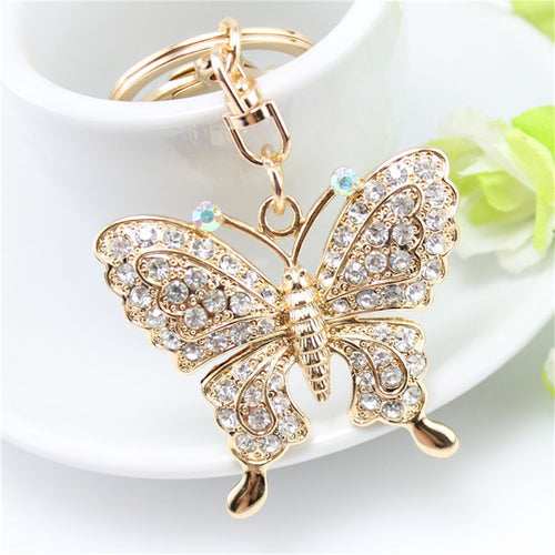 s Women Jewelry Gifts Charm Women Rhinestone Butterfly Key Chain Keyrings For Women  EF8