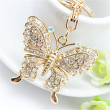 s Women Jewelry Gifts Charm Women Rhinestone Butterfly Key Chain Keyrings For Women  EF8