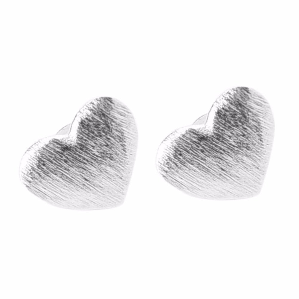 Jewelry Unique Heart Shape Sliver Plated Alloy Stud Earring FT EF8