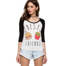 Europe Trendy Hamburg printed color shirt three quarter sleeved Women T-shirt EF8