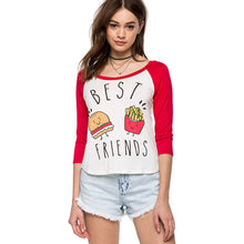 Europe Trendy Hamburg printed color shirt three quarter sleeved Women T-shirt EF8