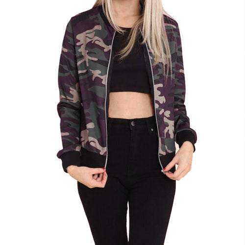Camouflage Military Jacket Women Denim Camo Jackets jaqueta feminina Army Green Coats EF8