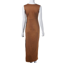 Fashion Women Sexy Lace Bandage High Waist Sleeveless Stripe Party V Neck Open Fork Dress Plus Size S M L XL EF8