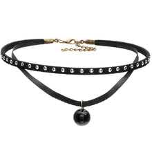 4pcs jewelry black leather bow Tassel choker DIY necklace gift for women girl EF8