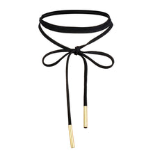 4pcs jewelry black leather bow Tassel choker DIY necklace gift for women girl EF8