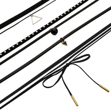 4pcs jewelry black leather bow Tassel choker DIY necklace gift for women girl EF8