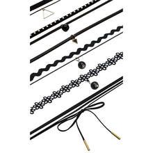 6 pcs vintage Retro Black Velvet Lace Triangle Choker Necklace Women Gothic Chocker Collares EF8