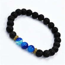 Fashion Agate Bracelet Lion Elastic Beaded Lava Bracelet Tibet Charm Bracelets for Men Women Unisex EF8