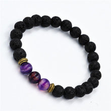 Fashion Agate Bracelet Lion Elastic Beaded Lava Bracelet Tibet Charm Bracelets for Men Women Unisex EF8