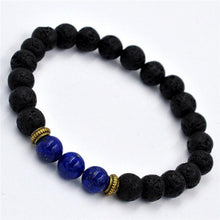 Fashion Agate Bracelet Lion Elastic Beaded Lava Bracelet Tibet Charm Bracelets for Men Women Unisex EF8