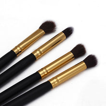 Fashion Black Colour 4pc Makeup Cosmetic Brushes Tool Eyeshadow Powder Foundation Blending Brush Set EF8