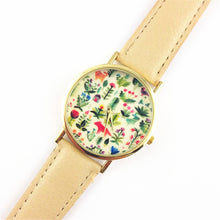 Fashion Design Women's Analog Quartz Wrist Watch Leather Animal Floral Printed Ladies Dress Watches EF8