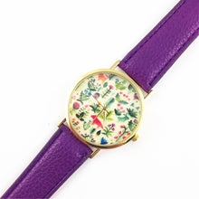 Fashion Design Women's Analog Quartz Wrist Watch Leather Animal Floral Printed Ladies Dress Watches EF8