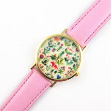 Fashion Design Women's Analog Quartz Wrist Watch Leather Animal Floral Printed Ladies Dress Watches EF8