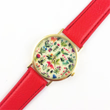 Fashion Design Women's Analog Quartz Wrist Watch Leather Animal Floral Printed Ladies Dress Watches EF8
