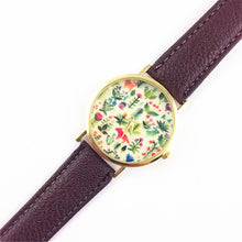 Fashion Design Women's Analog Quartz Wrist Watch Leather Animal Floral Printed Ladies Dress Watches EF8