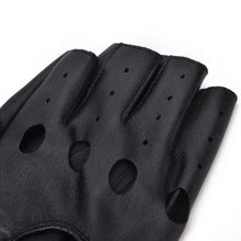 Half Finger Driving Women Gloves PU Leather Fingerless Gloves For Women Black  EF8