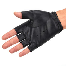 Half Finger Driving Women Gloves PU Leather Fingerless Gloves For Women Black  EF8