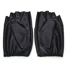 Half Finger Driving Women Gloves PU Leather Fingerless Gloves For Women Black  EF8