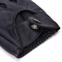 Half Finger Driving Women Gloves PU Leather Fingerless Gloves For Women Black  EF8
