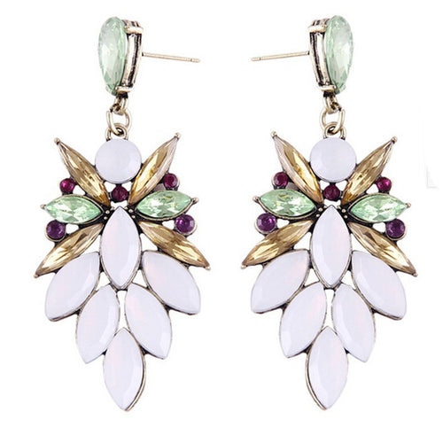 Jewelry European Style Exaggerated Four-color Rhinestone Large Earrings For Women  EF8