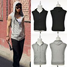 Men Casual Slim Fit Basic Hooded Jacket Sleeveless Vest Waistcoat Zipper Hoodies Sweatshirt EF8