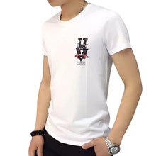 Fashion Men Casual luxury clothes arder comfort T-shirts Short Sleeve Tax stamp round collar Tops Blouse homme Black White EF8