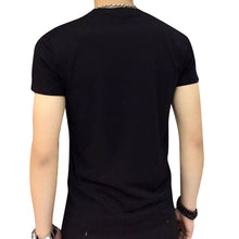Fashion Men Casual luxury clothes arder comfort T-shirts Short Sleeve Tax stamp round collar Tops Blouse homme Black White EF8