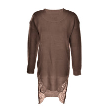 O neck Long Sleeve Casual Sweater Dresses European American Styl Knit Women Pullovers Dress For Women EF8