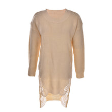 O neck Long Sleeve Casual Sweater Dresses European American Styl Knit Women Pullovers Dress For Women EF8