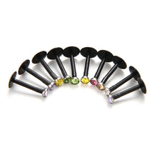 Punk Bar Acrylic Crystal Stud Monroe Bar Labret Lip Ring anel Stud Piercing Body Jewelry 10PCS Bag  EF8