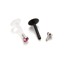 Punk Bar Acrylic Crystal Stud Monroe Bar Labret Lip Ring anel Stud Piercing Body Jewelry 10PCS Bag  EF8