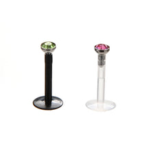 Punk Bar Acrylic Crystal Stud Monroe Bar Labret Lip Ring anel Stud Piercing Body Jewelry 10PCS Bag  EF8