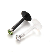 Punk Bar Acrylic Crystal Stud Monroe Bar Labret Lip Ring anel Stud Piercing Body Jewelry 10PCS Bag  EF8