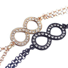 infinite Lucky 8 Crystal Chain Zinc Alloy Gold Plated Necklace Body Chain Jewelry EF8