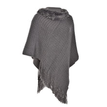 Women Poncho Knit Cloak Coat Batwing Cape Ladies Hooded Sweater Outwear Knitwear Top EF8