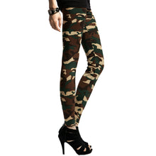 Casual Military Denim Trousers Tight Elastic High Waist Camouflage Pencil Pants Army Women Pants for Women EF8