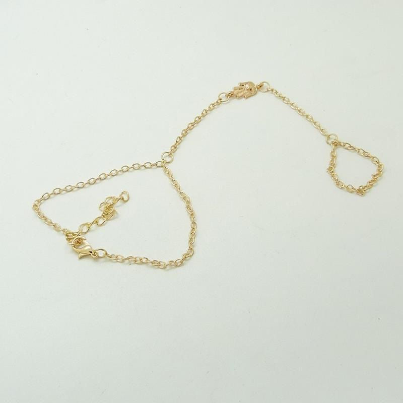 Elegant Womens Luck H  Of Fatima Hamsa Slave Golden Bracelet Finger EF8