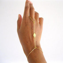 Elegant Womens Luck H  Of Fatima Hamsa Slave Golden Bracelet Finger EF8
